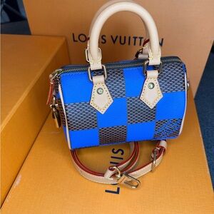 Louis Vuitton Blue and Brown Mini Bag